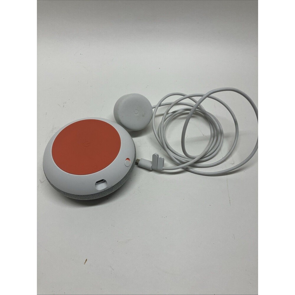 Google Home Mini Smart Speaker Model H0A Gray & White And Power Cord